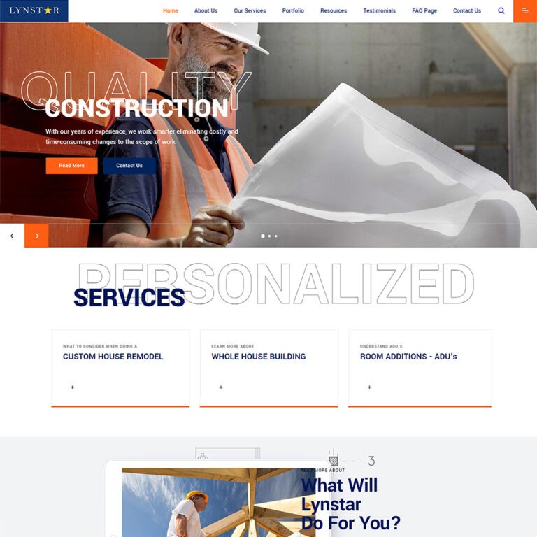 Lynstar General Contractor wordpress construction website San Jose
